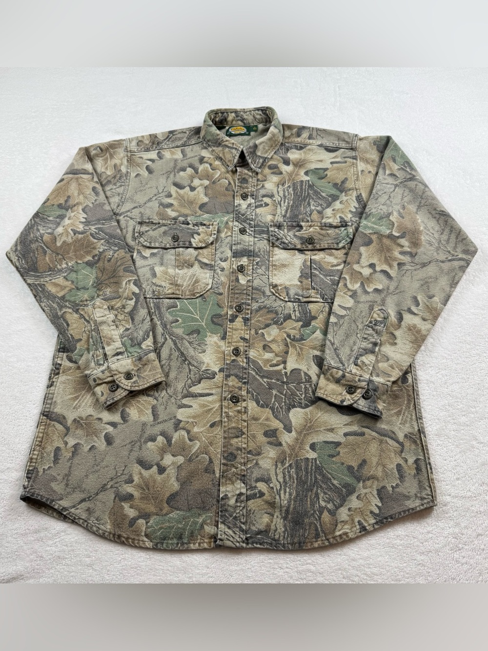 VTG Cabela’s outdoors gear hunting shirt men’s L/Tall Advantage camo utility